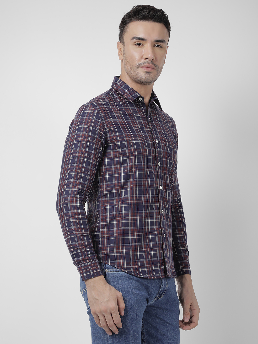 Numero Uno Men Checkered Maroon Shirt